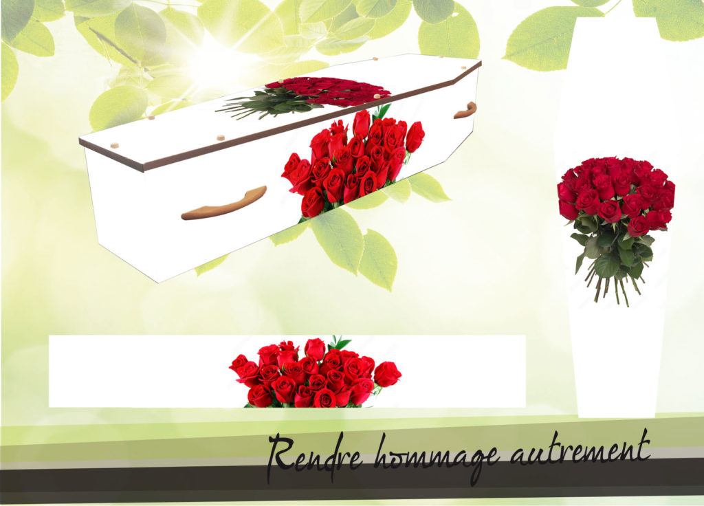 Cercueil personnalisé bouquet fleurs